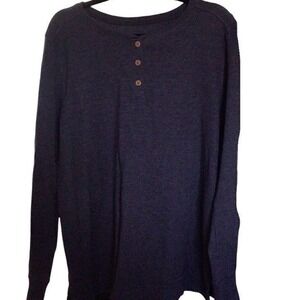 SALE Men's Duluth Trading Navy Blue Ribbed Long Sleeve Shirt Size XL